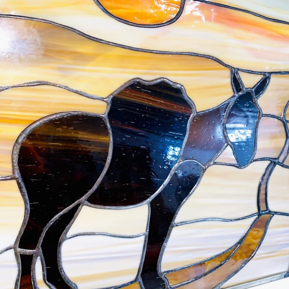 Stained Glass Donkey Sunset - Picture 3 of 3